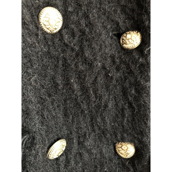 Pied a Terre Vintage Women's Overcoat Mohair & Wool Black Winter Coat Sz 12 - Picture 4 of 11